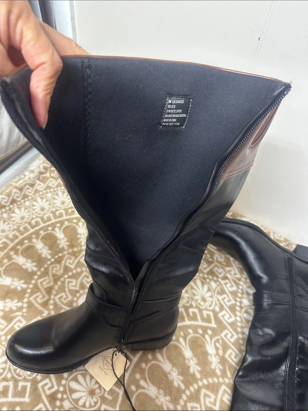 St. John's Bay Black and Brown Over-the-Knee Riding Boots